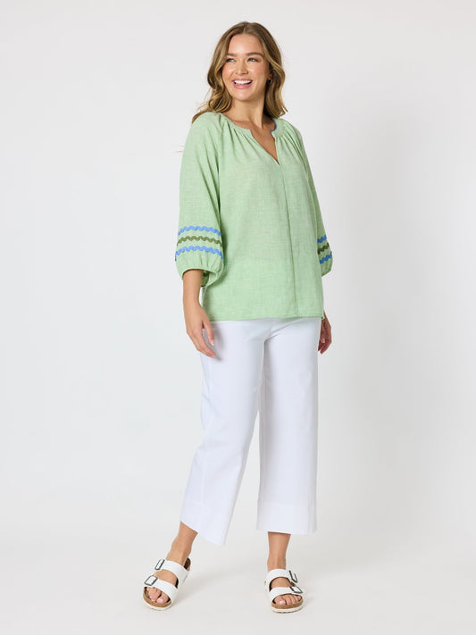 Threadz Canopy Ric Rac Top (Apple)