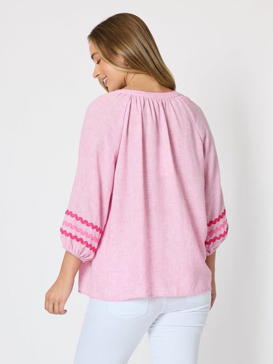 Threadz Canopy Ric Rac Top (Lipstick)