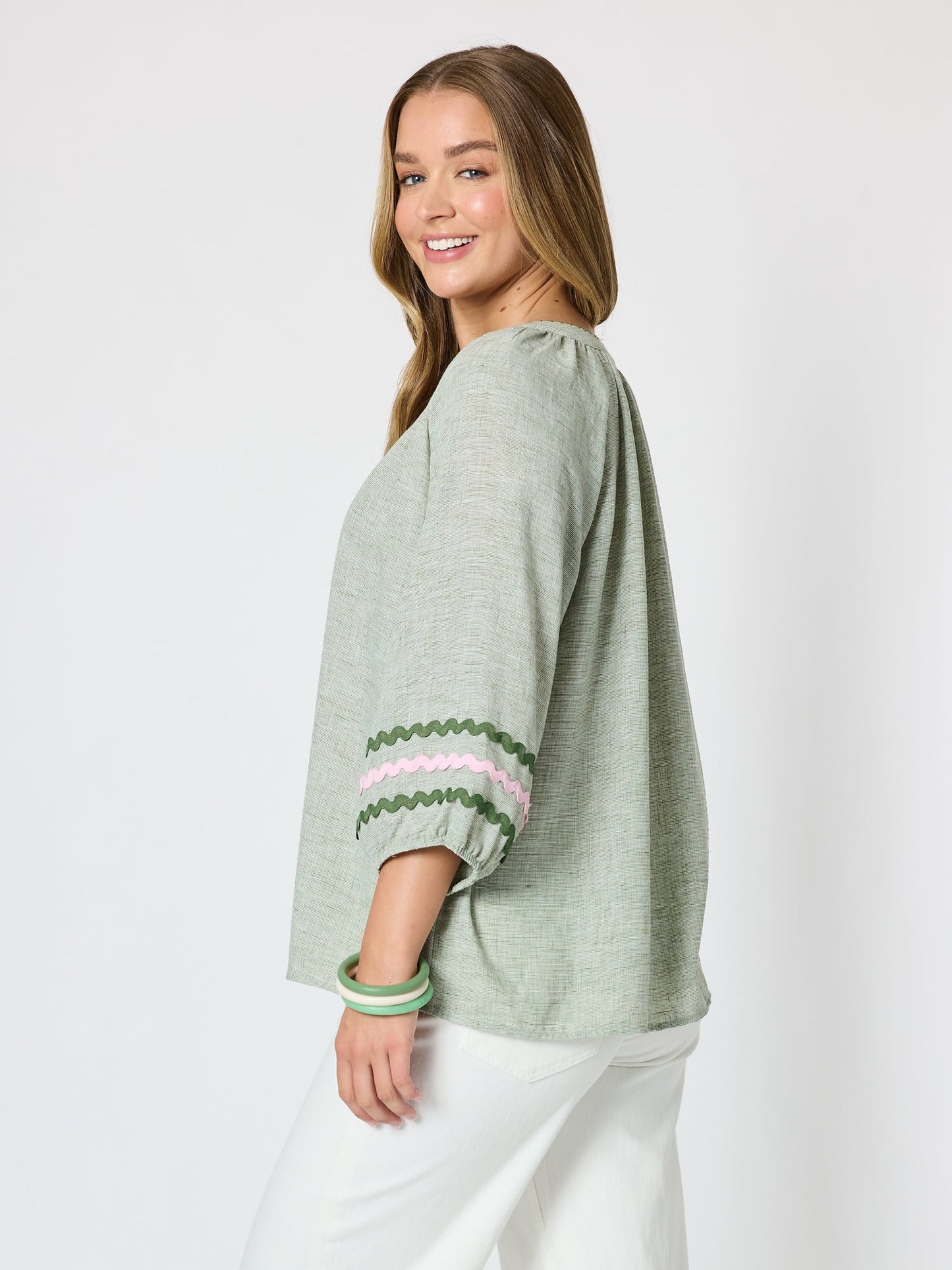 Threadz Canopy Ric Rac Top (Olive)