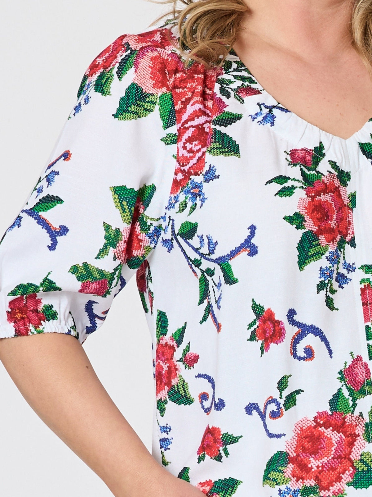 Gordon Smith Fiesta Floral Print Top (Rouge Multi)