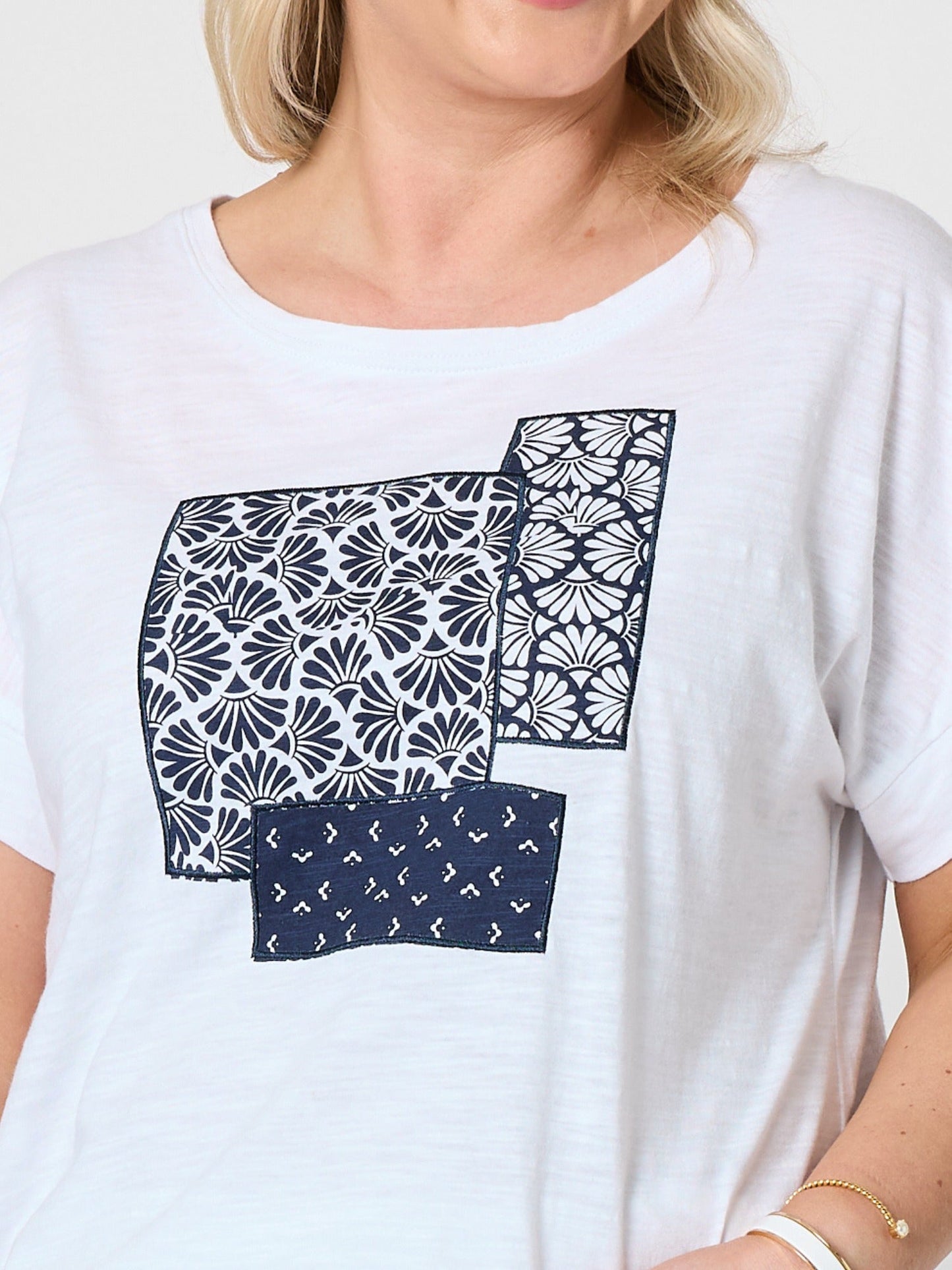 Gordon Smith Riviera Patch Cotton Tee (White/Navy)