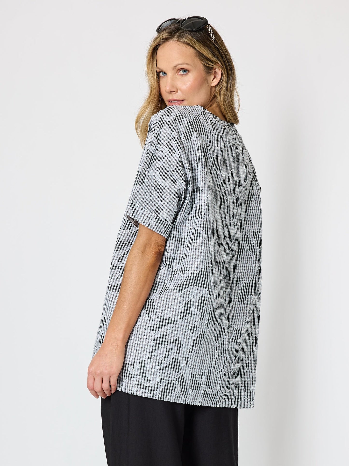 Clarity Tapestry Print Top (Black/White)