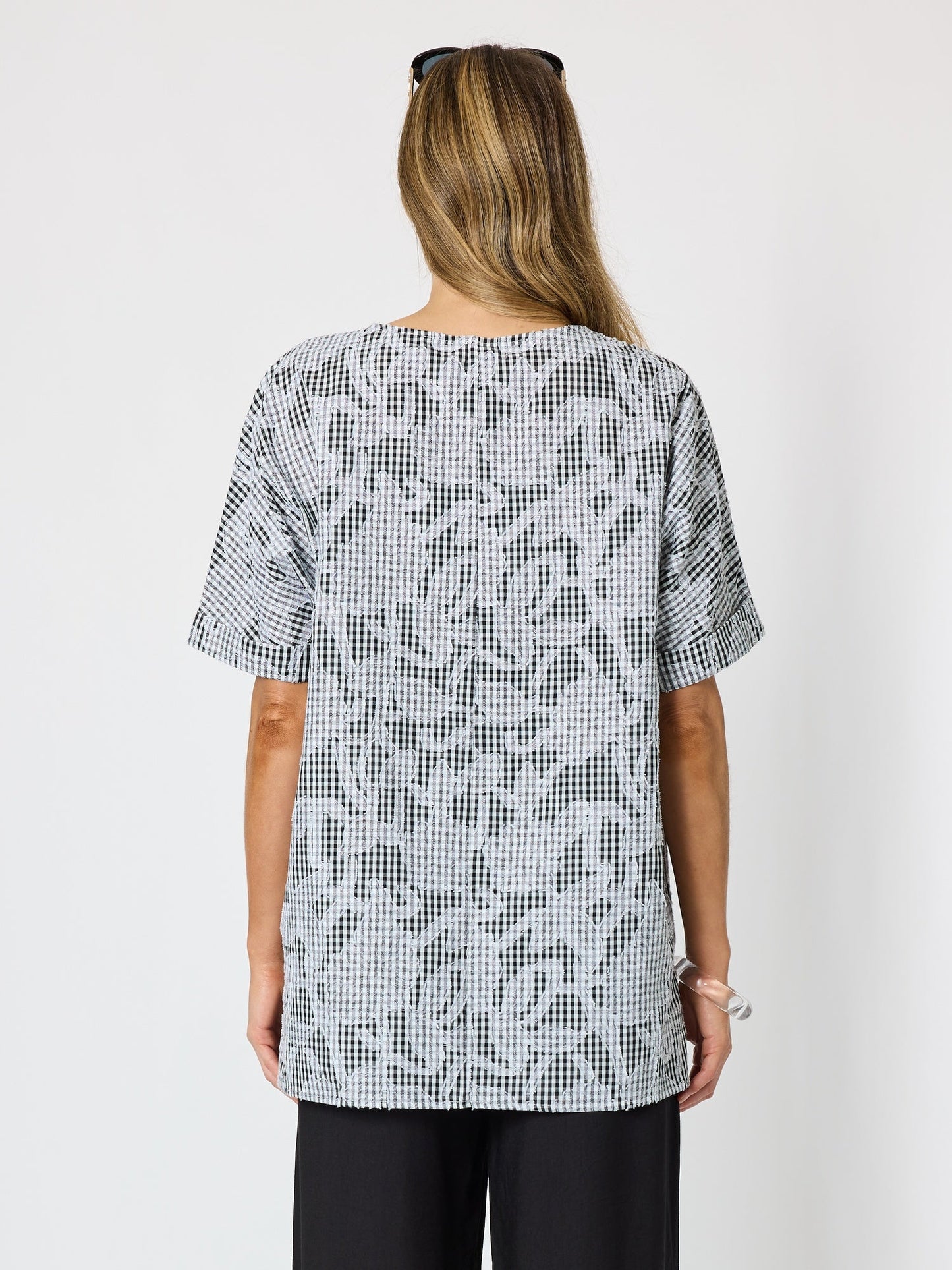 Clarity Tapestry Print Top (Black/White)