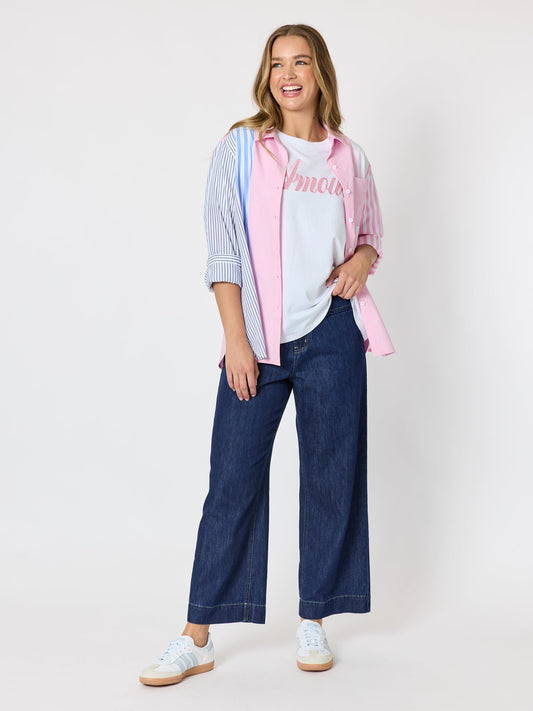 Threadz Amour Relaxed Embroidered Tee (White)