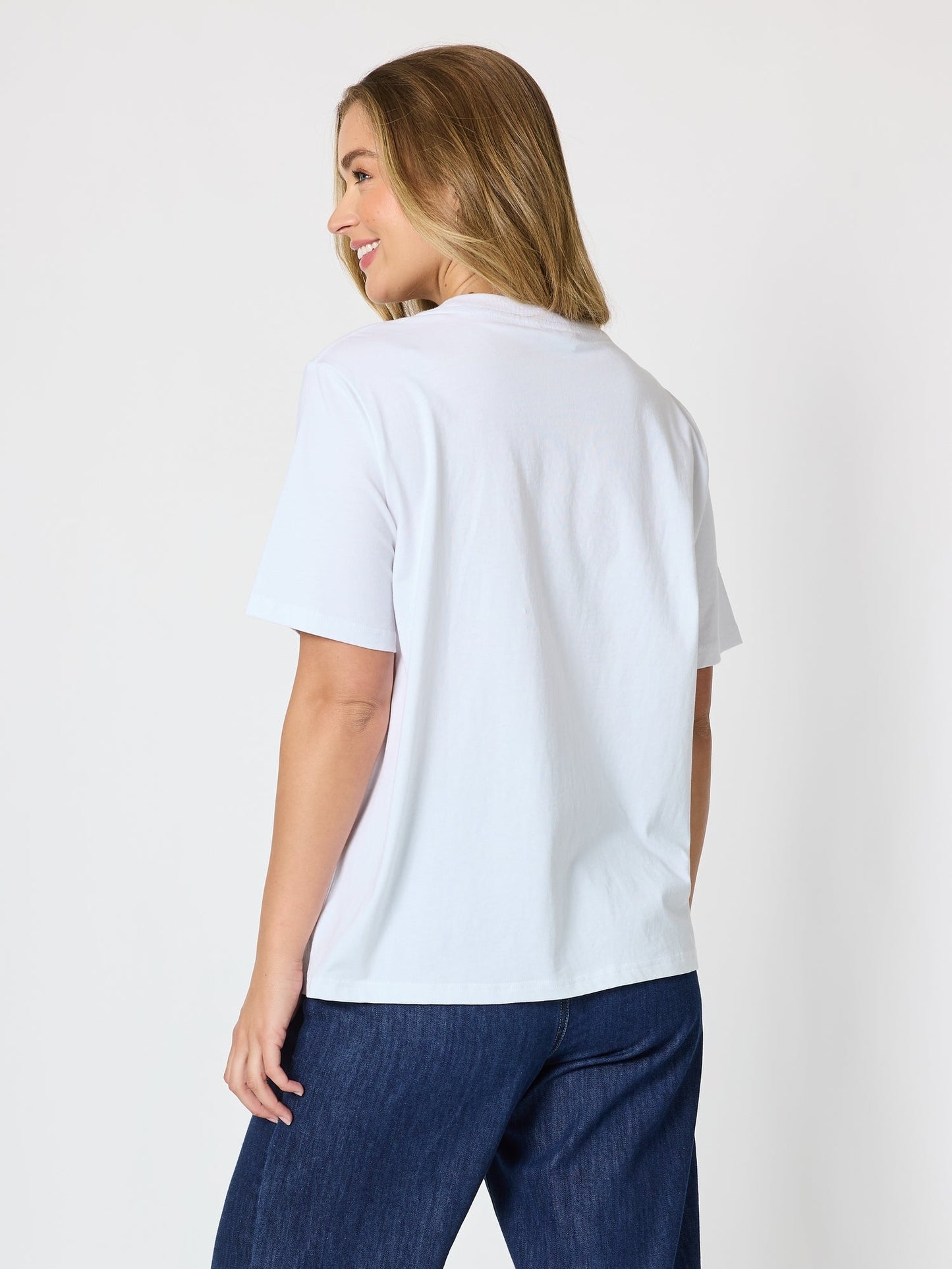 Threadz Amour Relaxed Embroidered Tee (White)