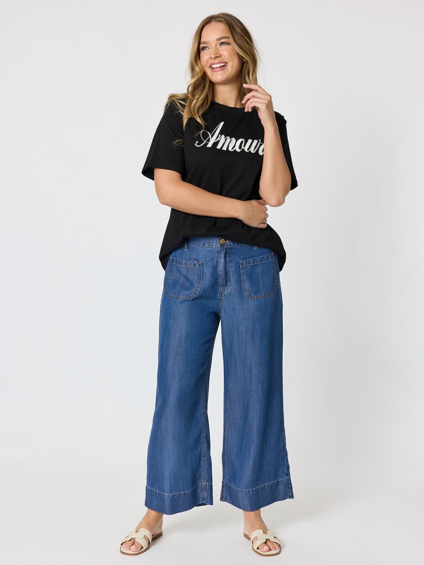 Threadz Amour Noir Embroidered Tee (Black)