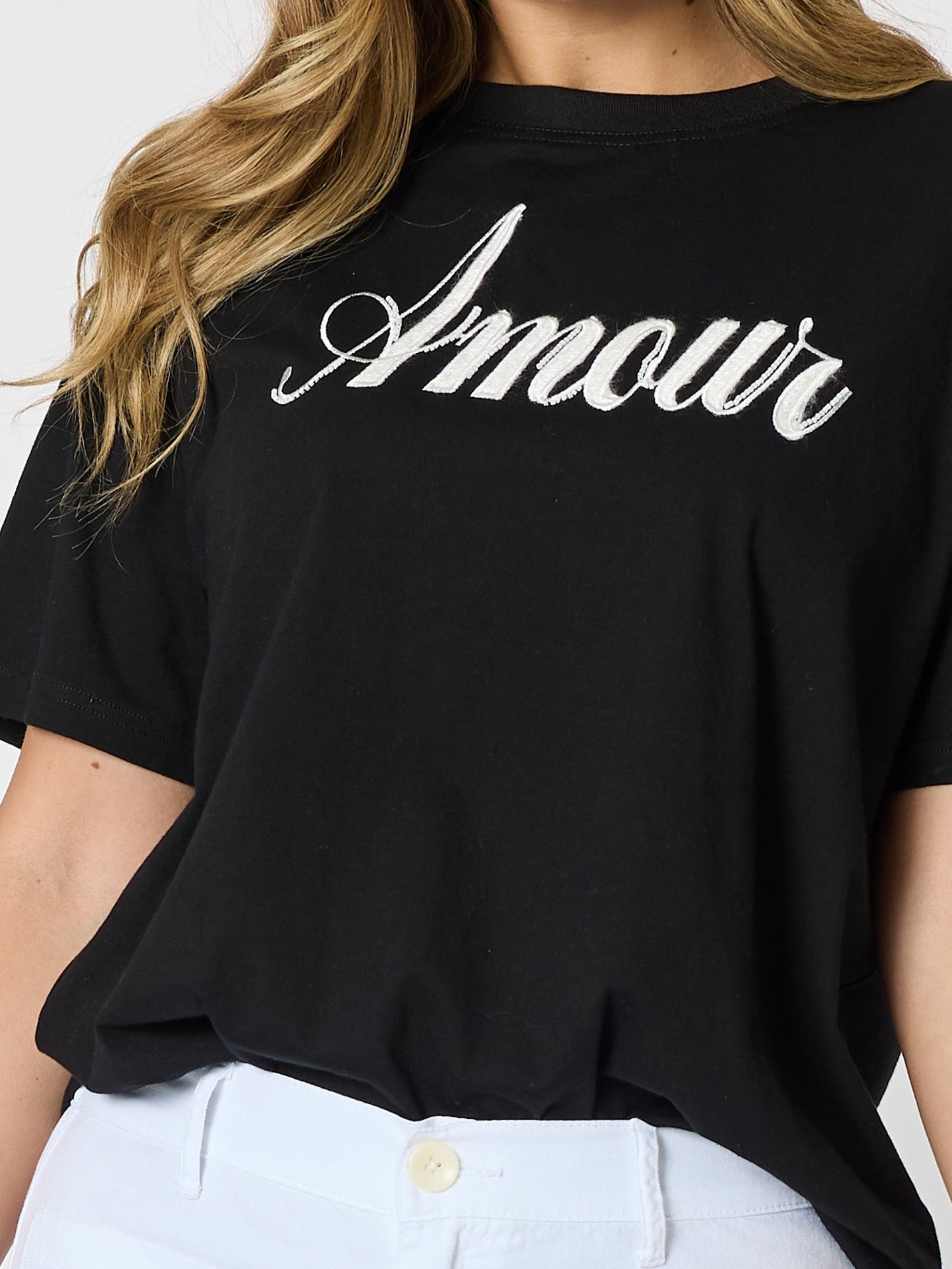 Threadz Amour Noir Embroidered Tee (Black)
