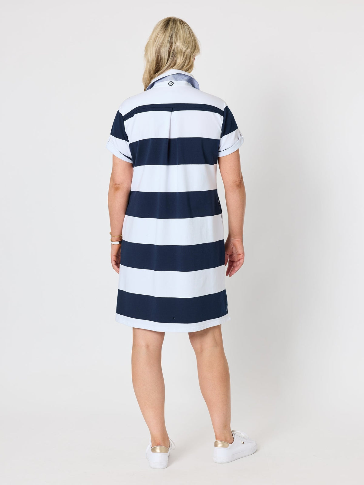 Gordon Smith Riviera Polo Stripe Dress (Navy/White)