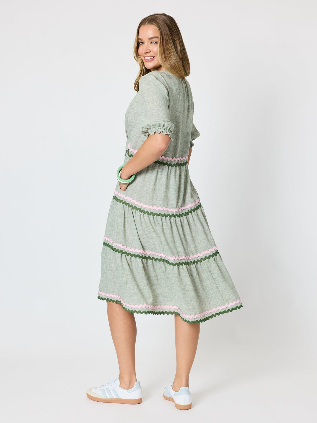 Threadz Canopy Ric Rac Dress (Olive)