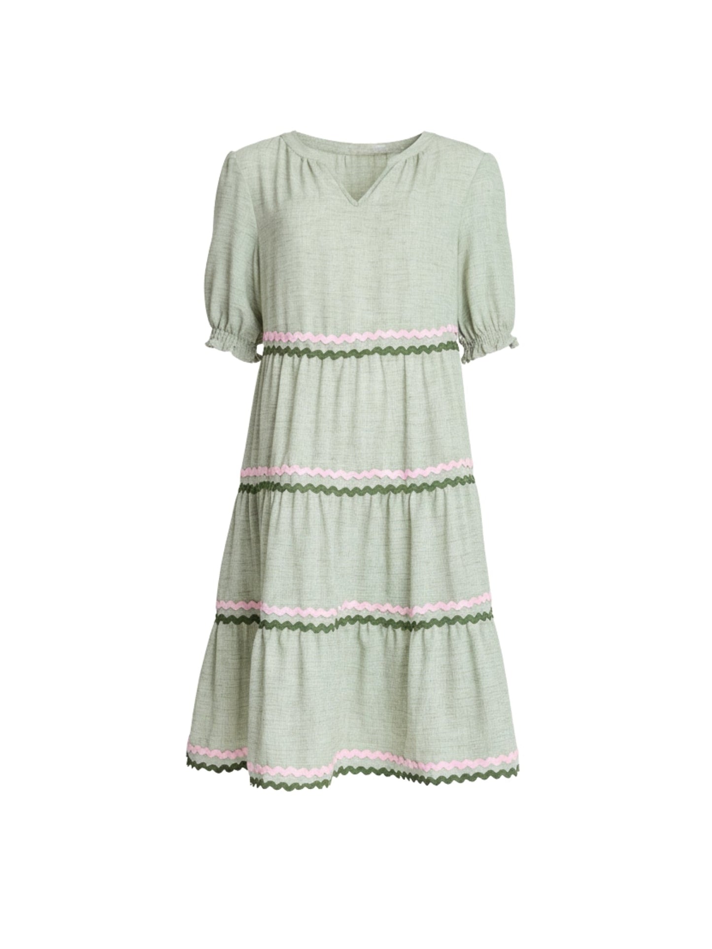 Threadz Canopy Ric Rac Dress (Olive)