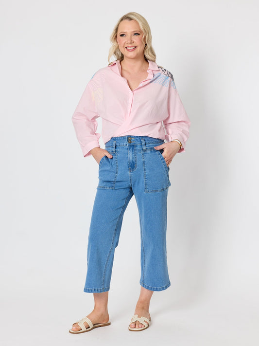 Gordon Smith Oasis Cotton Embroidered Shirt (Pink)