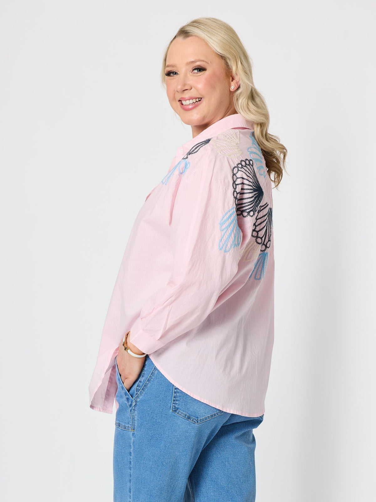 Gordon Smith Oasis Cotton Embroidered Shirt (Pink)
