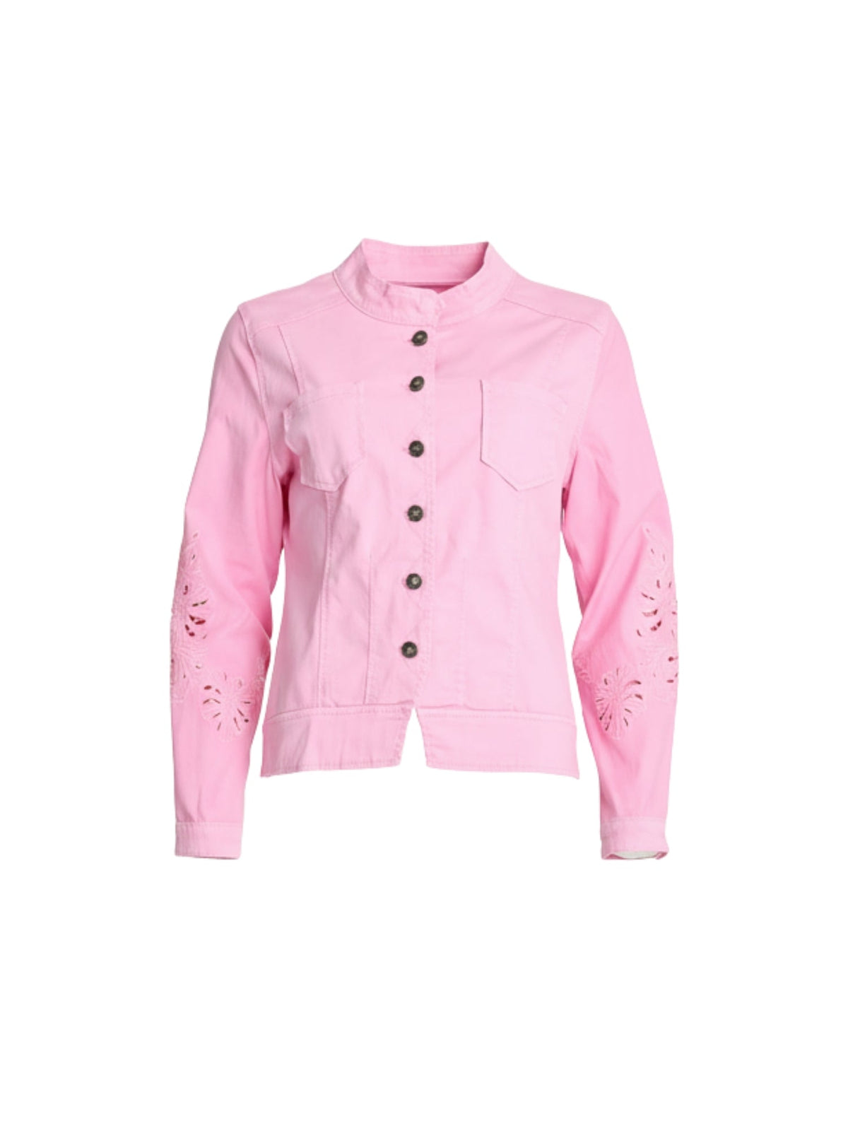 Threadz Gisele Embroidered Denim Jacket (Lipstick)
