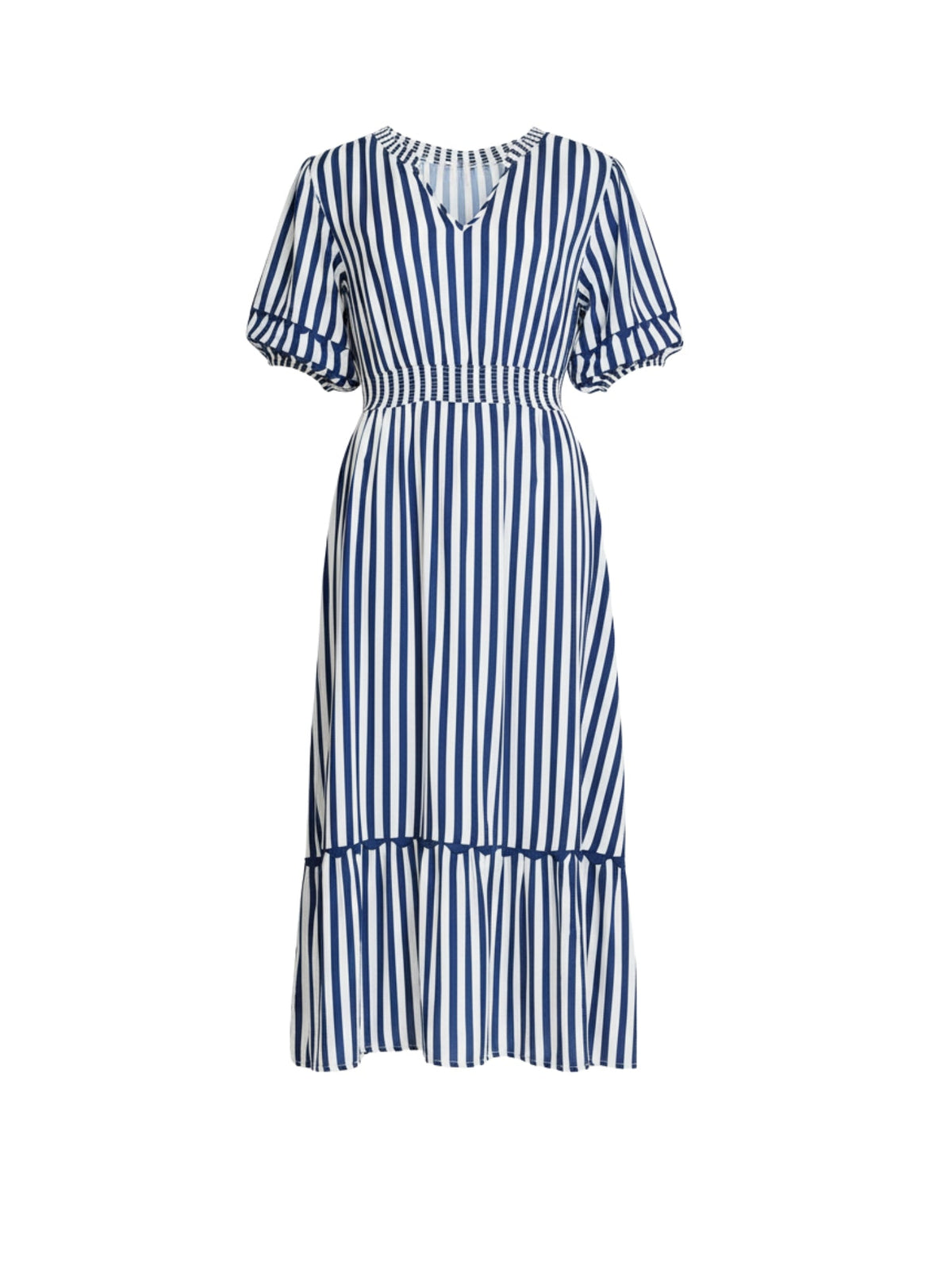 Threadz Montecito Stripe Print Dress (Navy/White)