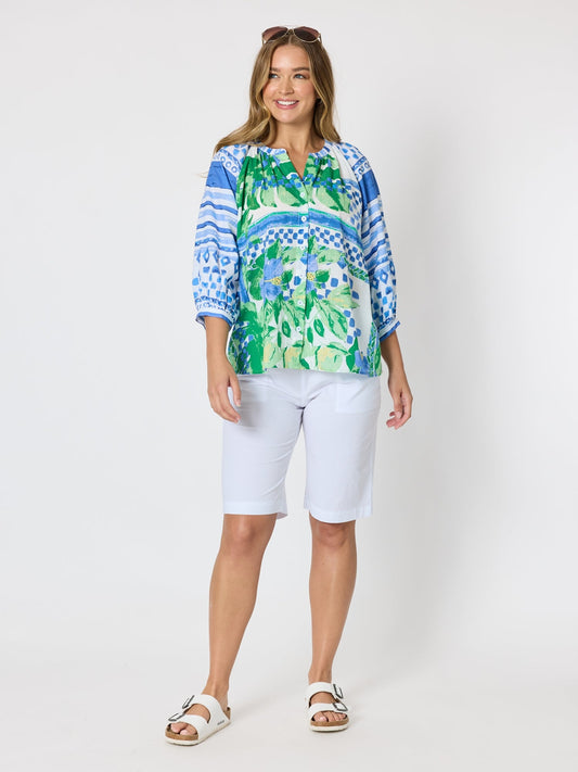 Threadz Limoncello Floral Print Top (Apple Multi)