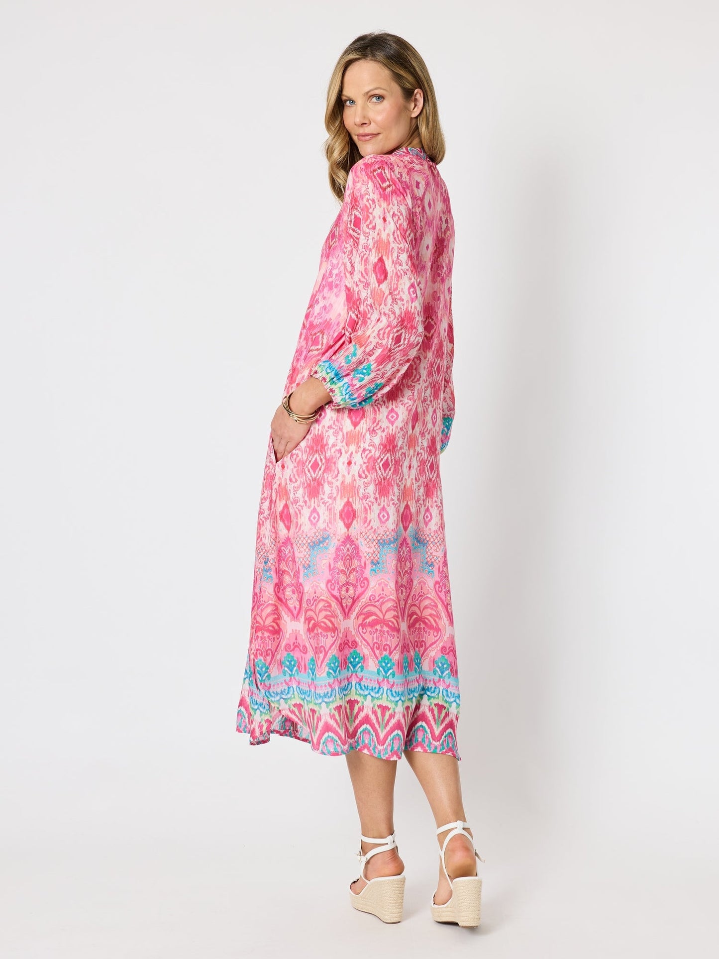Hammock & Vine Coastal Daydream Print Dress (Raspberry Multi)