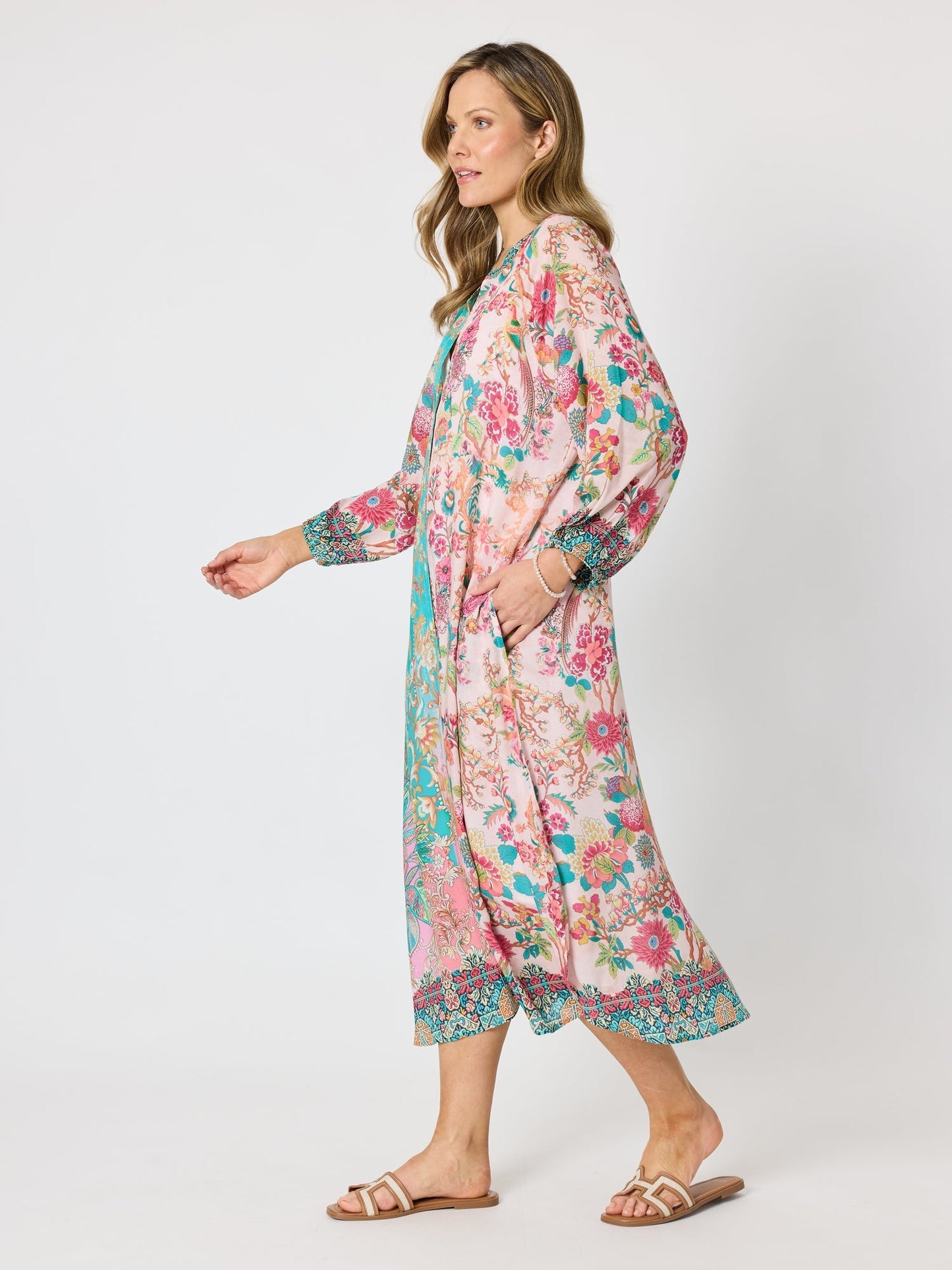 Hammock & Vine Botanica Floral Print Dress (Blush Multi)