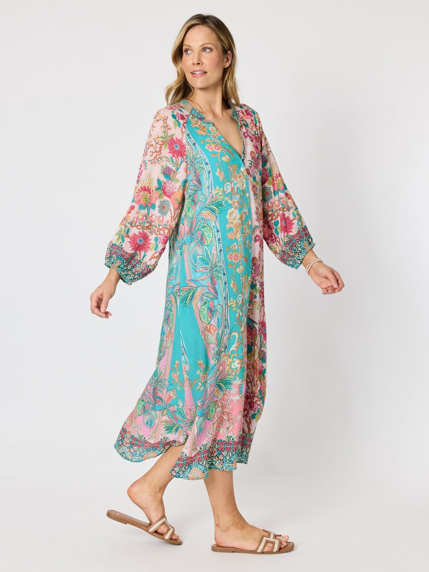 Hammock & Vine Botanica Floral Print Dress (Blush Multi)