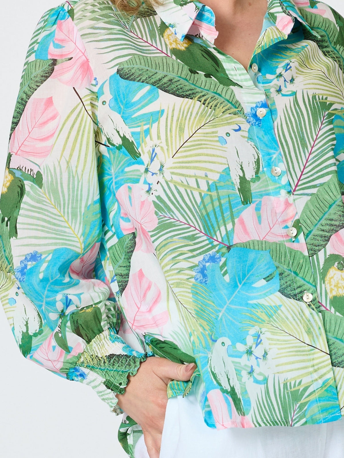Gordon Smith Tropicana Floral Print Shirt (Seafoam Multi)