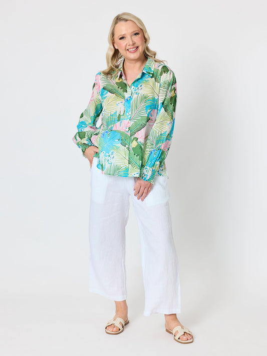 Gordon Smith Tropicana Floral Print Shirt (Seafoam Multi)