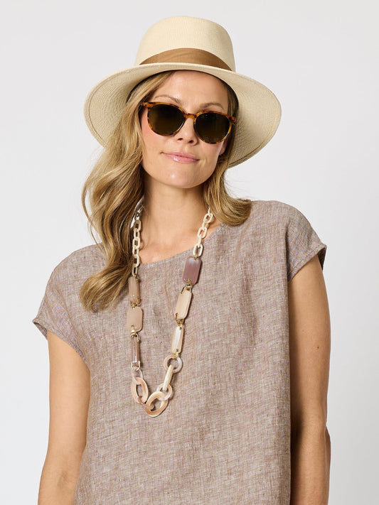 Image of Accessories. Product name - Riviera Necklace Natural in Natural colour by brand - Clarity