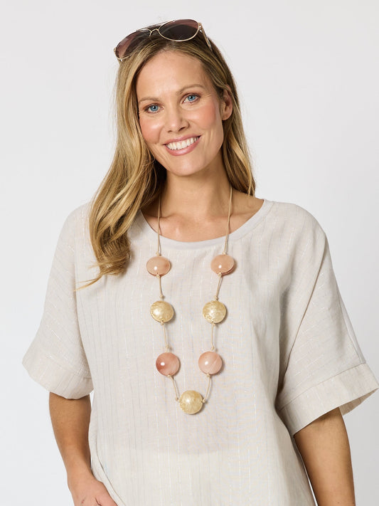 Image of Accessories. Product name - Ophelia Necklace Natural in Natural colour by brand - Clarity