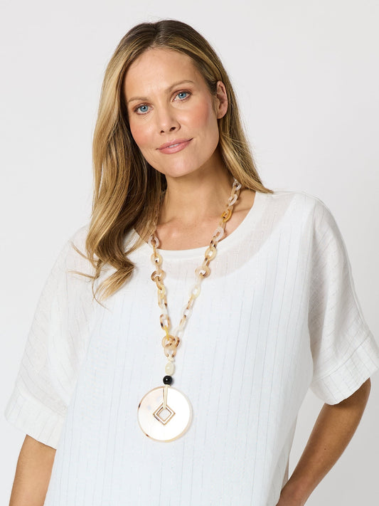 Image of Accessories. Product name - Isla Necklace Natural in Natural colour by brand - Clarity