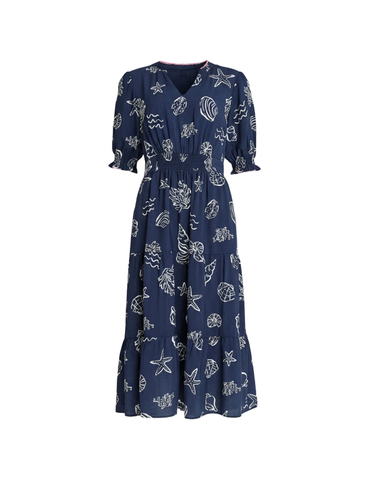 Threadz Montecito Print Dress (Navy/White)