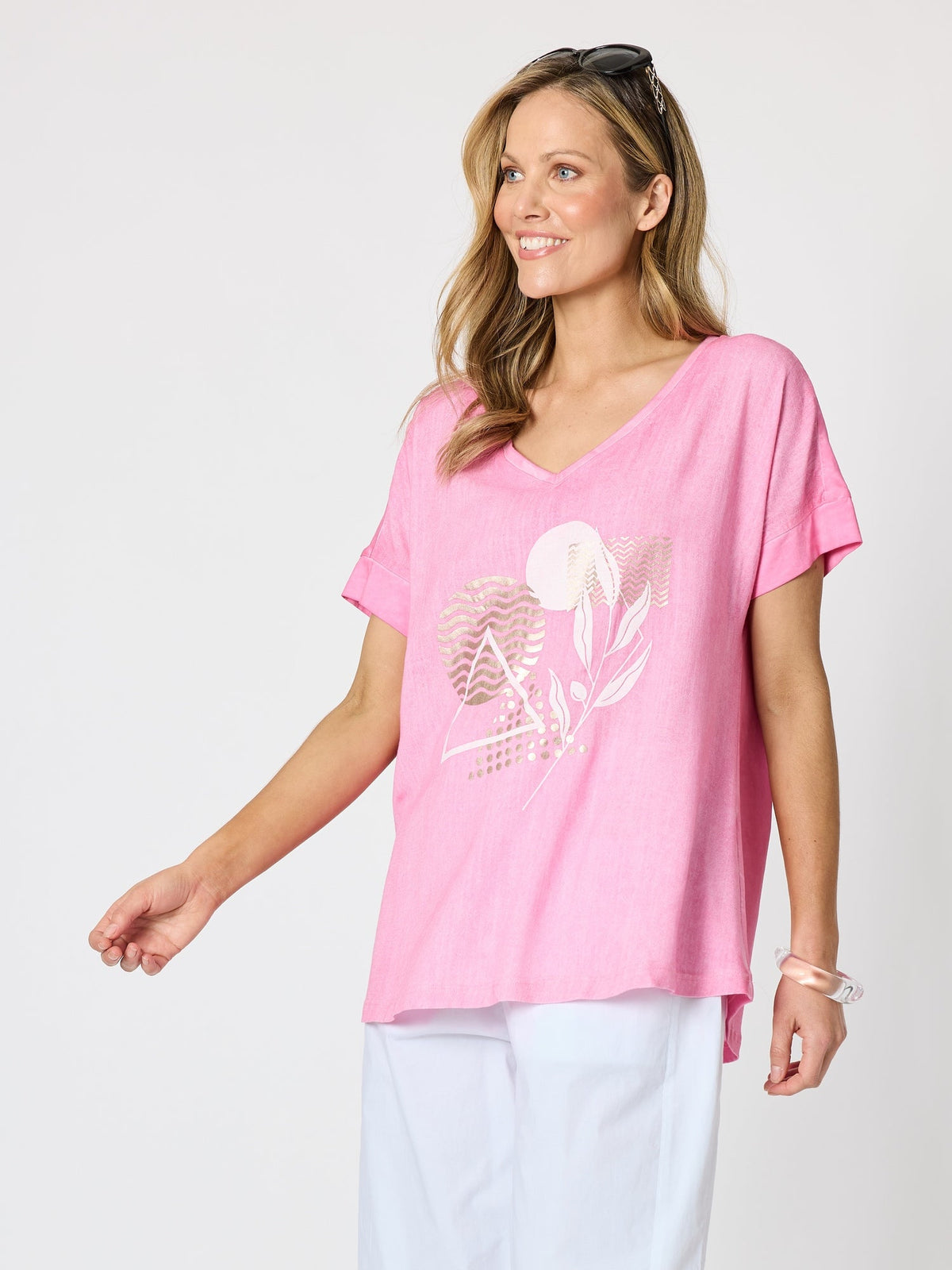 Clarity Orbit Print Top (Pink)
