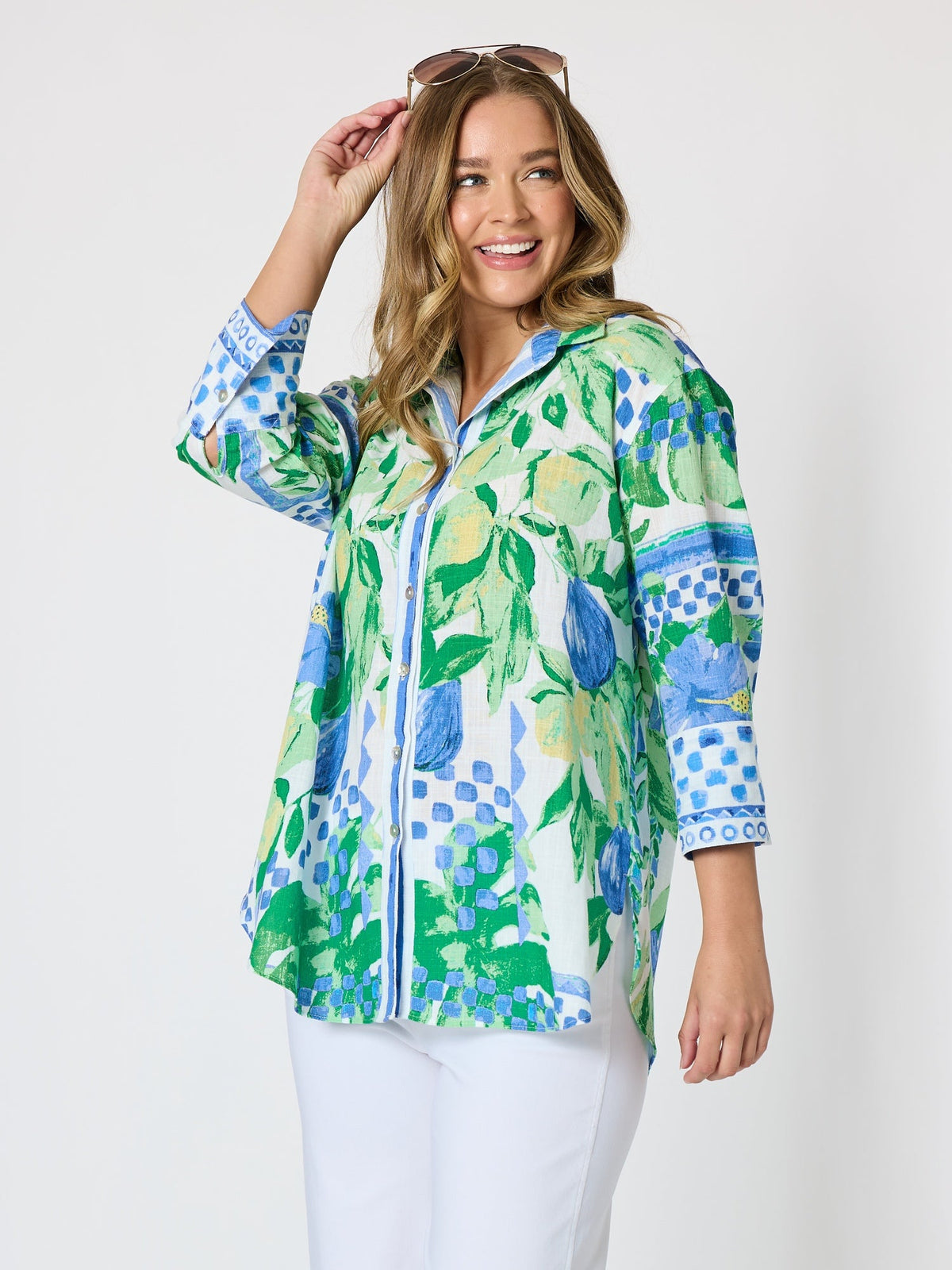 Threadz Limoncello Print Shirt (Apple Multi)
