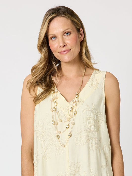 Image of Accessories. Product name - Elara Necklace Gold in Gold colour by brand - Clarity