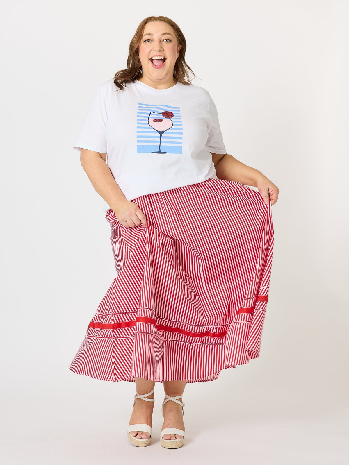 Threadz Summer Spritz Print Cotton Tee (White Multi)