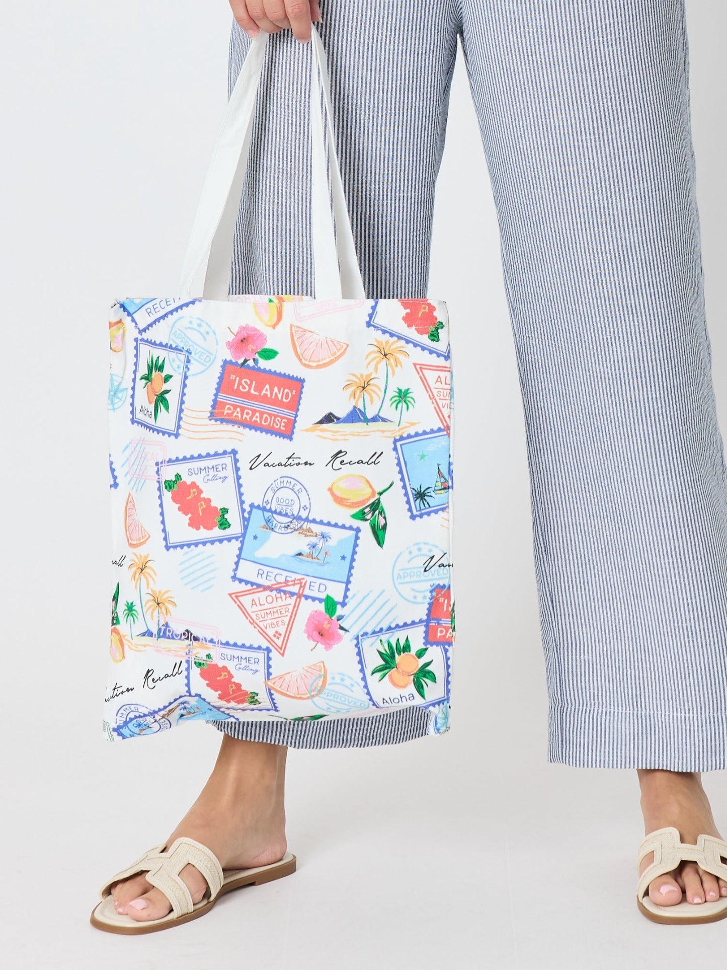 Threadz Vacation Print Tote Bag (Multi)