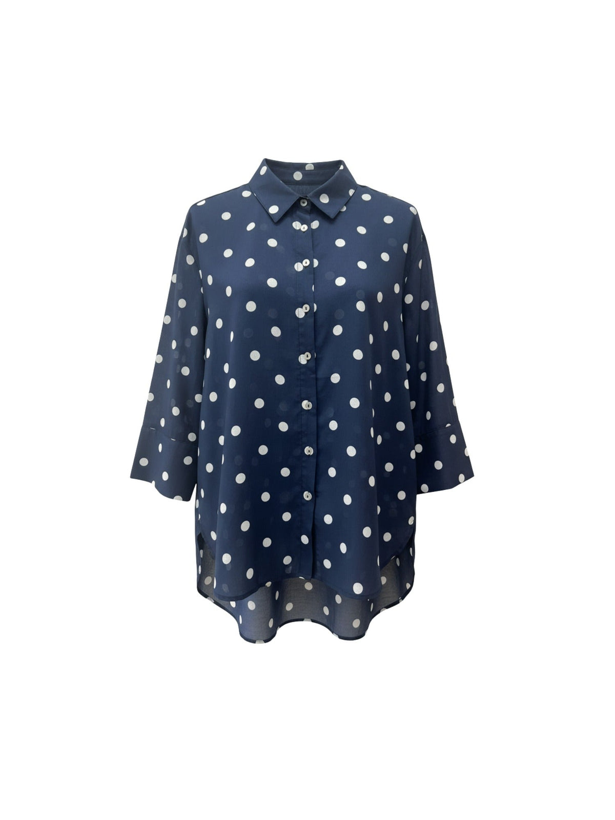 Gordon Smith Riviera Cotton Spot Shirt (Navy/White)