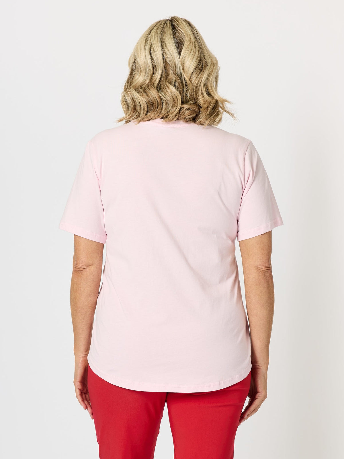 Threadz Festive Embroidered Bow Cotton Tee (Pink)