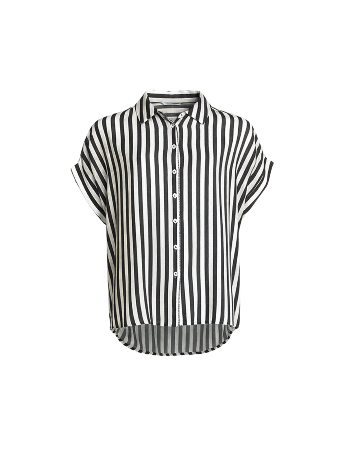 Threadz Bianca Stripe Print Shirt (Black/White)