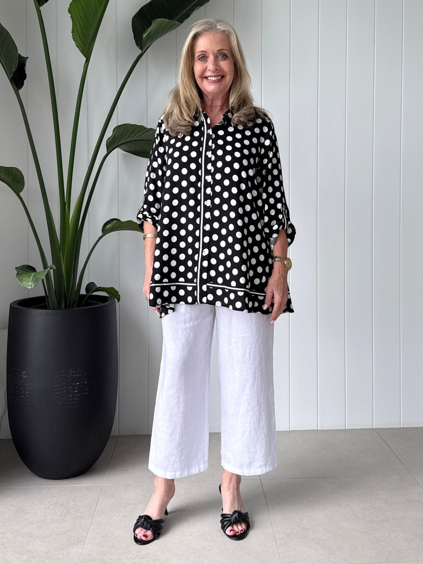 Clarity Del Mar Spot Print Shirt (Black/White)