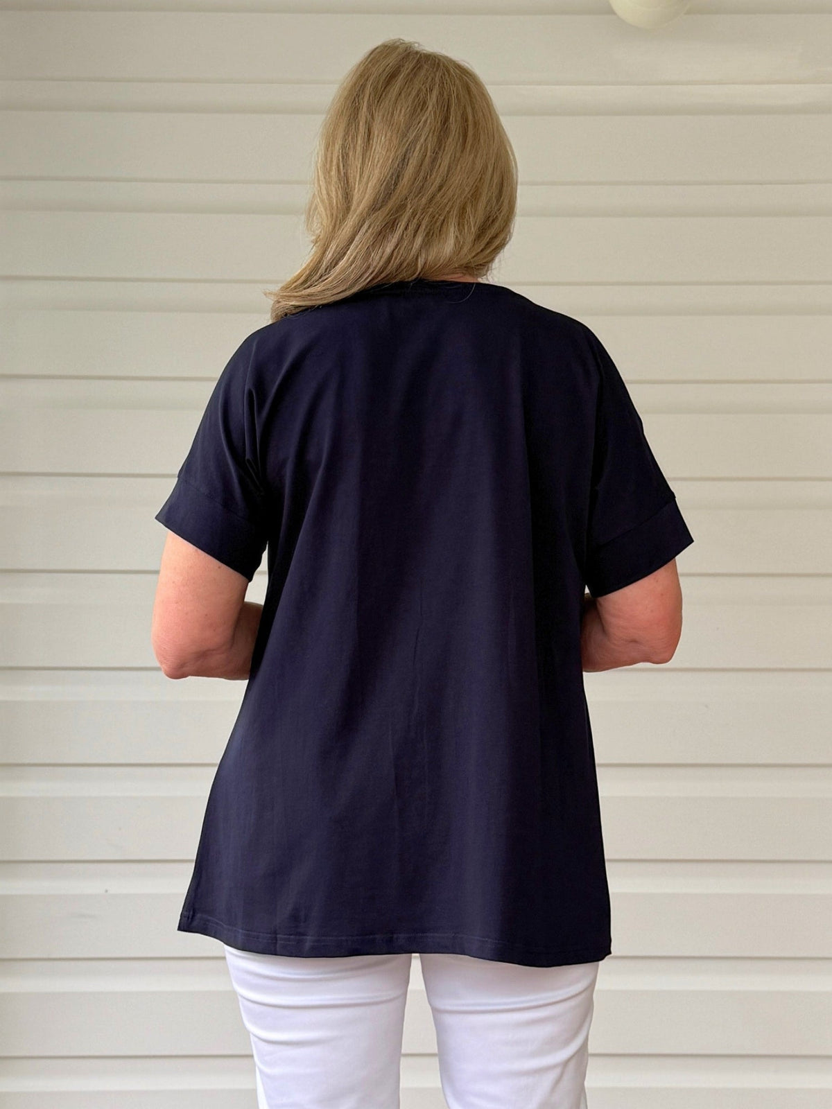 Clarity Orbit Print Top (Navy)