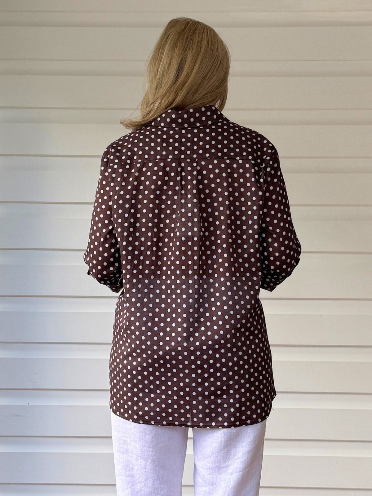Gordon Smith Spotty Cotton Shirt (Koko White)