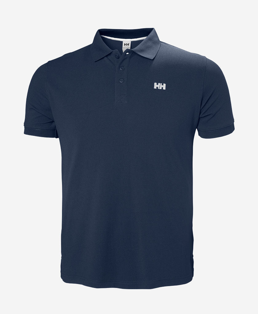 Image of a model wearing Tops. Product name - DRIFTLINE POLO, Navy in Navy colour by brand - Helly Hansen