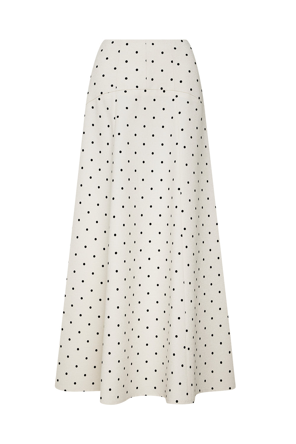 Image of a model wearing Skirts. Productname: Dot Dot Dash Skirt in Ivory/Black colour by brand - Manning Cartell