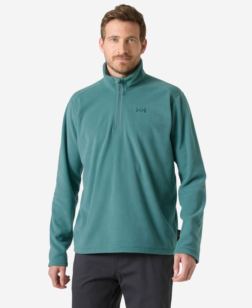 Image of a model wearing Outerwear. Product name - DAYBREAKER 1/2 ZIP FLEECE, Opal Green in Opal Green colour by brand - Helly Hansen