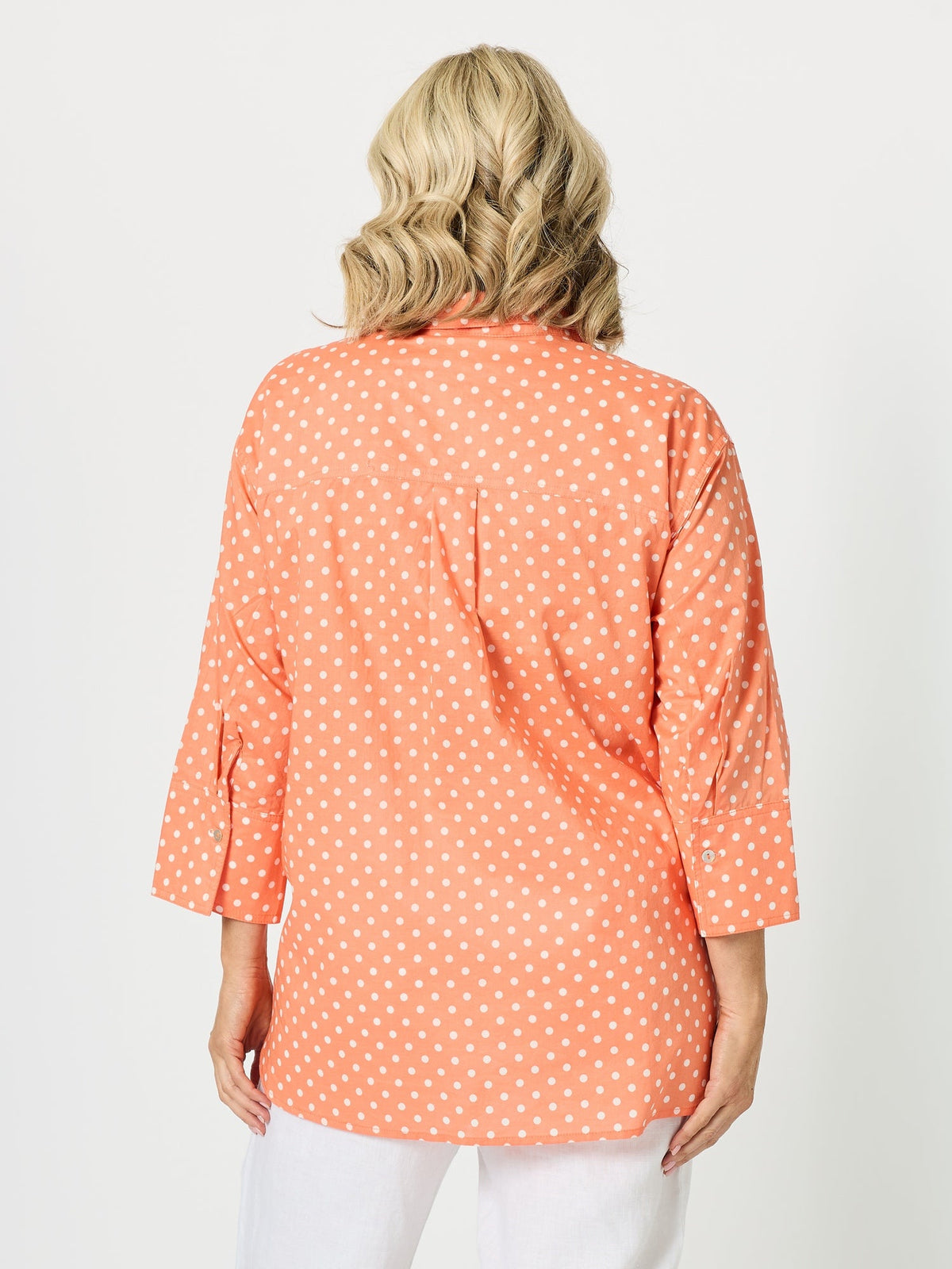 Gordon Smith Summer Spot Print Cotton Shirt (Orange)