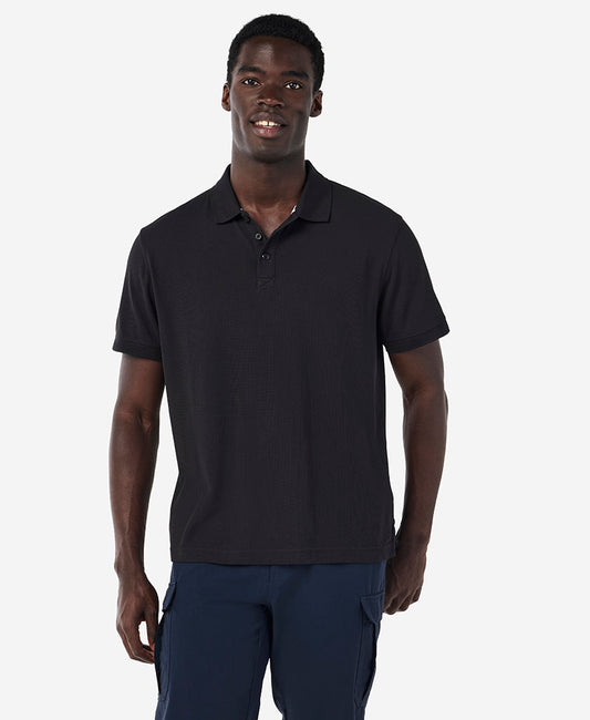 Image of a model wearing Tops. Product name - RIFTLINE POLO, Black in Black colour by brand - Helly Hansen