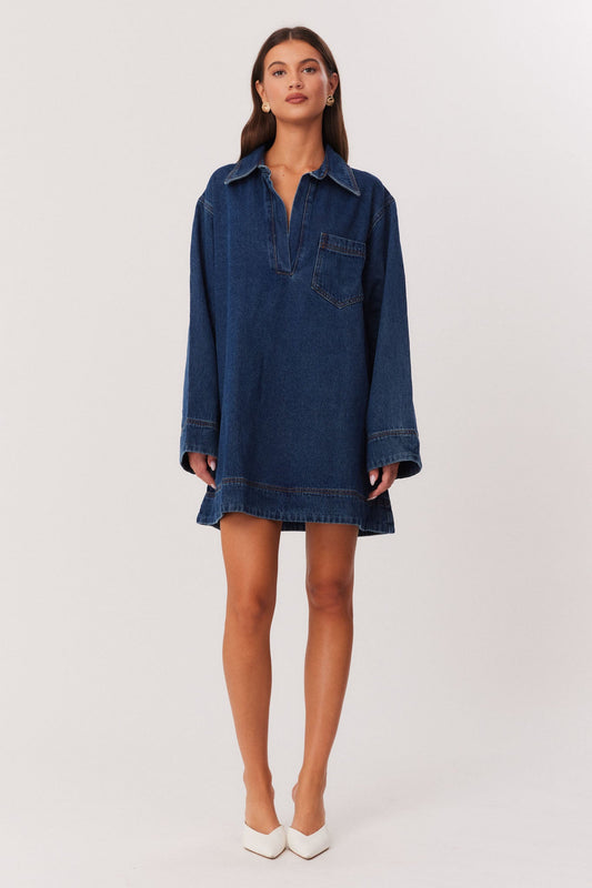 SNDYS DAVIDSON MINI DRESS (Indigo Blue)