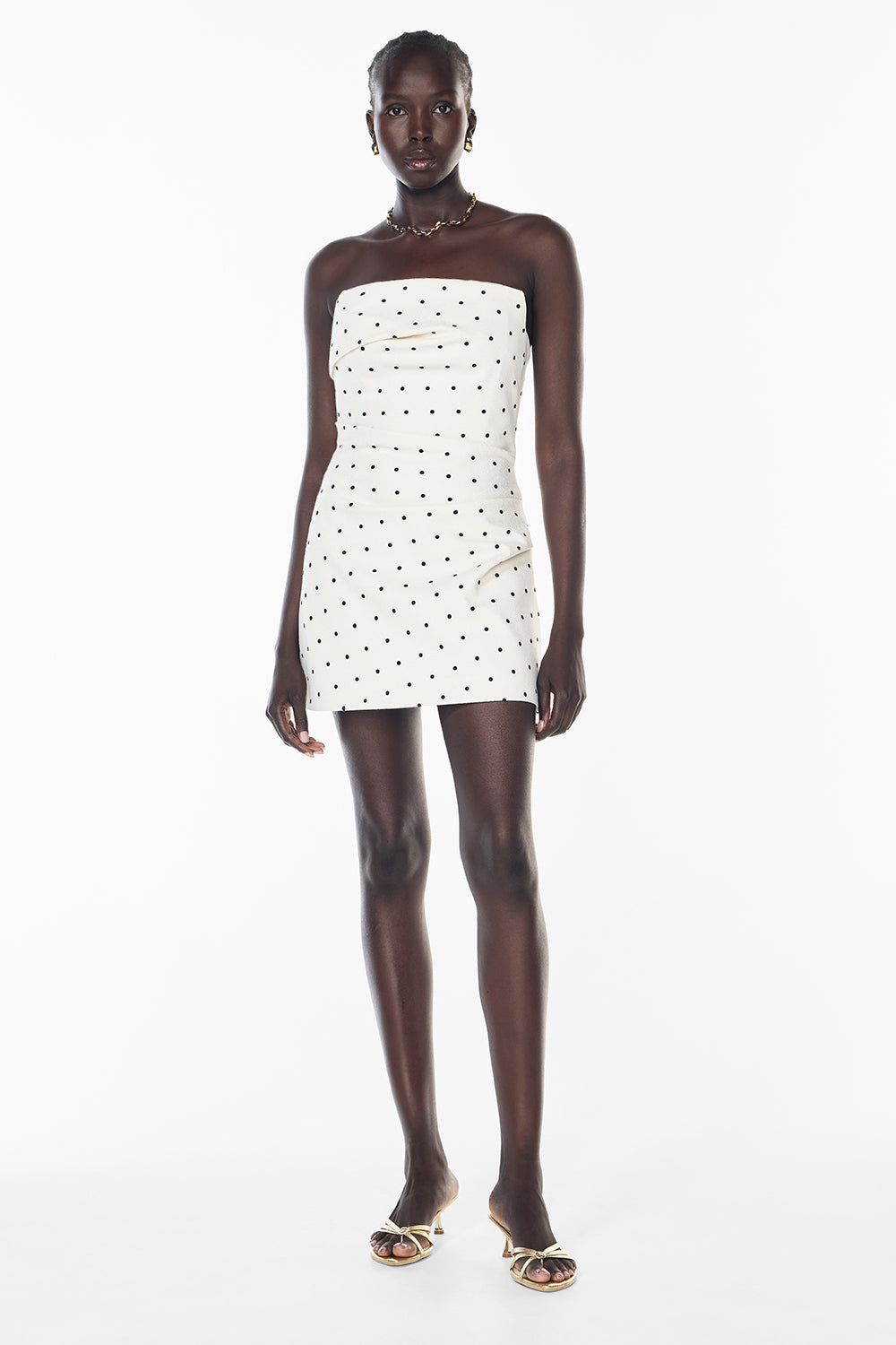 Image of Dresses. Productname: Dot Dot Dash Mini Dress in IVORY/BLACK colour by brand - Manning Cartell