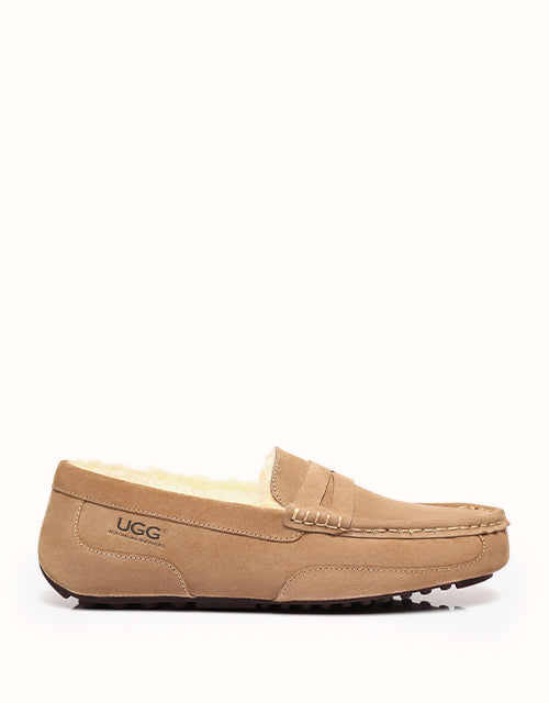 Image of Shoes. Product name - AUSTRALIAN SHEPHERD® Men Moccasins in Chestnut colour by brand - Australian Shepherd