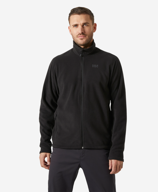 Image of a model wearing Outerwear. Product name - DAYBREAKER FLEECE JACKET, 995 Black in Black colour by brand - Helly Hansen