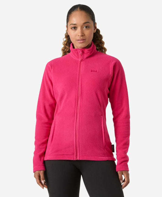 Image of a model wearing Outerwear. Product name - W DAYBREAKER FLEECE JACKET, Cranberry in Cranberry colour by brand - Helly Hansen