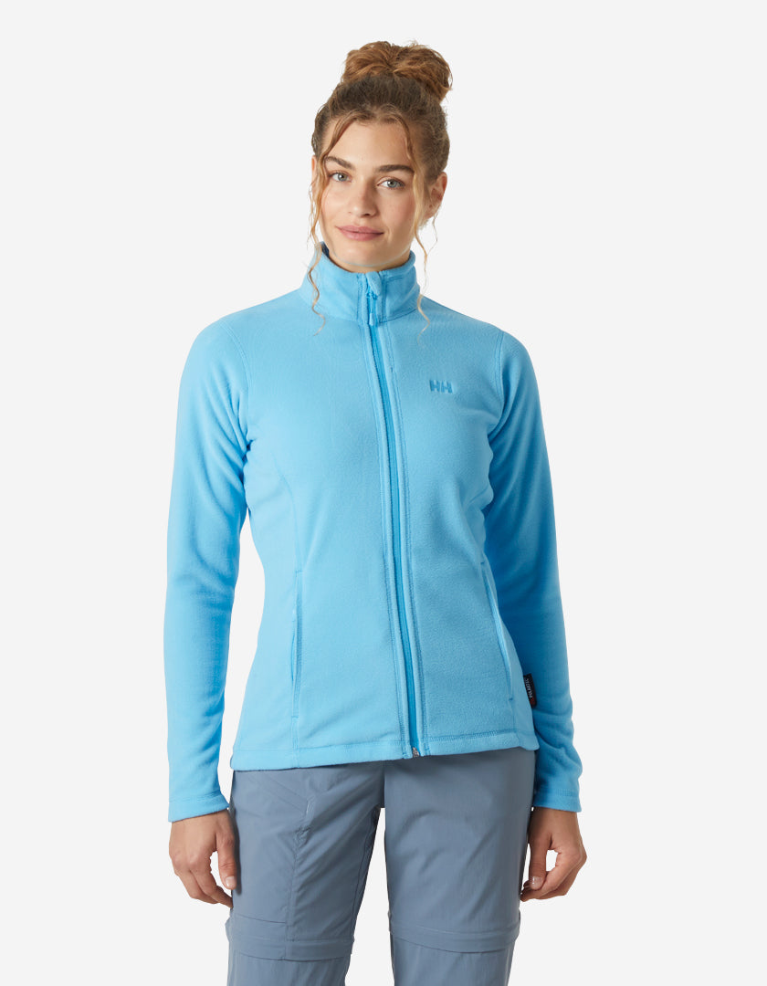 Image of a model wearing Outerwear. Product name - W DAYBREAKER FLEECE JACKET, Aqua in Aqua colour by brand - Helly Hansen